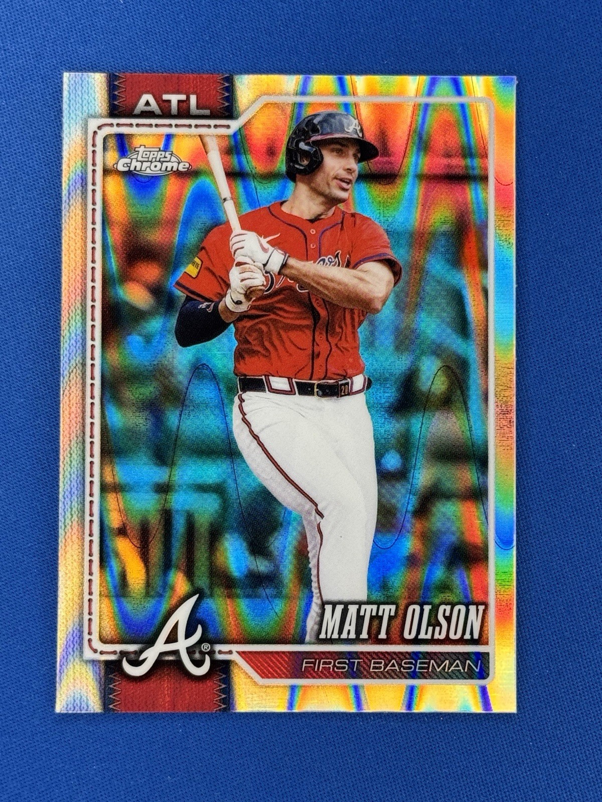 2026 Topps Chrome #241 Matt Olson Raywave Refractors Card Atlanta Braves