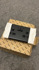 Double Wall Sockets Matte Black Pack Of 5 LAP