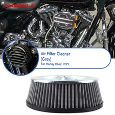 Motorcycle Air Filter Cleaner Intake Element For Harley Road 1999 Road King Gray