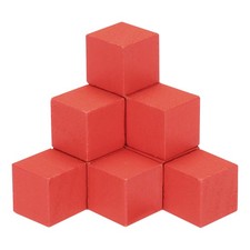 50Pcs Crafts Wooden Cube 2.5cm Square Red Natural Solid Wood Crafts Blocks