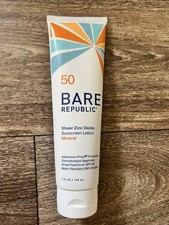 Bare Republic Mineral SPF 50 Sunscreen Body Lotion, Sheer Zinc Oxide 5 fl oz..