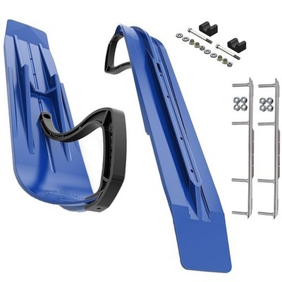 Slydog Powder Hound 7'' Voo Doo Blue Skis w/9'' Shaper Bar Complete Kit Arctic