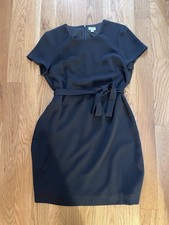 J Crew Dress Womens 10 Black Cap Sleeve EUC