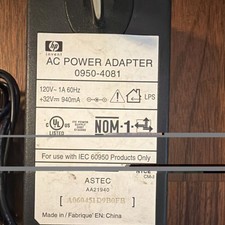 HP 0950-4081 32V 940mA Printer Power Supply Adapter Black For HP Power Supplies