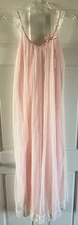 Vintage Intime California Double Layer Lace Accent Nightgown Womens M Pink White