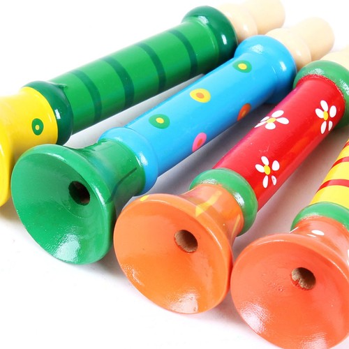 Wood Trumpet Toy Sounding Wooden Bugle Educational Whistle Musical Instrument - Picture 9 of 12