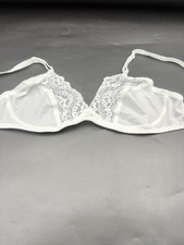 Vtg Vassarette Size 38 B White Unlined Lace T-Shirt Wireless Bra St:70-254
