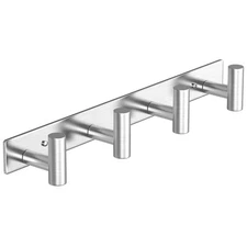 1PACK Hat and Coat Wall Mount Rack - 4 Hooks for Robes Bags Keys and Towels