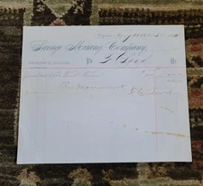 Antique 1800s Savage Mining Company Fuse Sale Voucher Virginia City, Nevada USA
