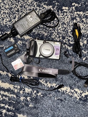 MINT! Vtg Canon PowerShot G3 4.0MP Digital Camera Silver CCD Error. Powers On +