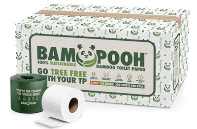 24 Rolls , Bamboo Story, Bamboo Toilet Paper Unbleached,3 Ply and 300 Sheets US