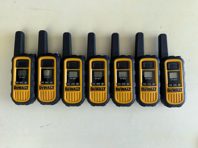 LOT OF 7 DEWALT IP-67 DXFHJJ Watt Heavy Duty Walkie Talkies -   UNTESTED