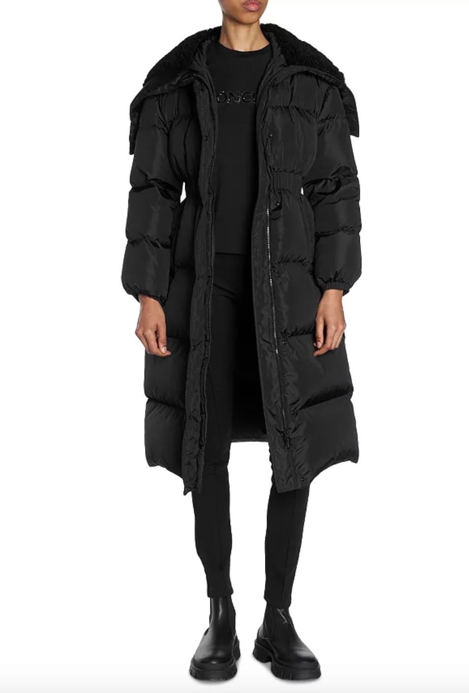 BNWT MONCLER $3,100 Women's Black Bruneaux Long Down Jacket Size 0 XS image 3