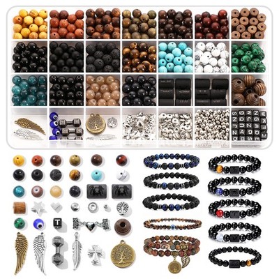 Raciock 12 Constellation Bracelet Making Kit 620Pcs Natural Stone Healing Beads