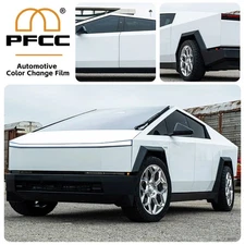 Cybertruck DIY PPF Paint Protection Film Wrap Color Change Gloss Pearl White