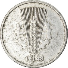 [#760289] Münze, GERMAN-DEMOCRATIC REPUBLIC, 10 Pfennig, 1948, Berlin, SS, Alumi