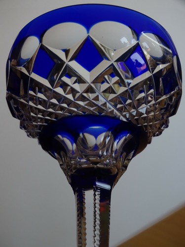 TWO VINTAGE ROEMER WINE GLASS CRYSTAL VAL SAINT LAMBERT COLORS BLUE AMETHYSTE - Picture 10 of 12