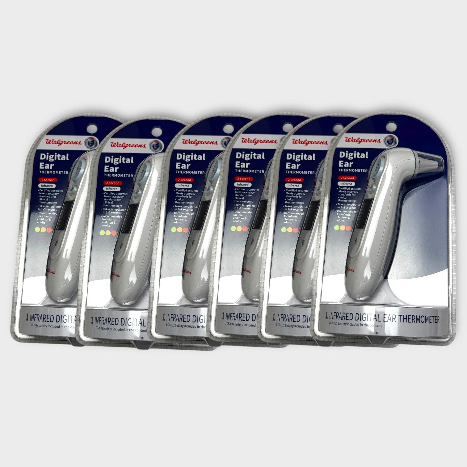 Lot Of 6 Walgreens infrared Ear Digital Thermometer Memory Recall 10 TH-2081A