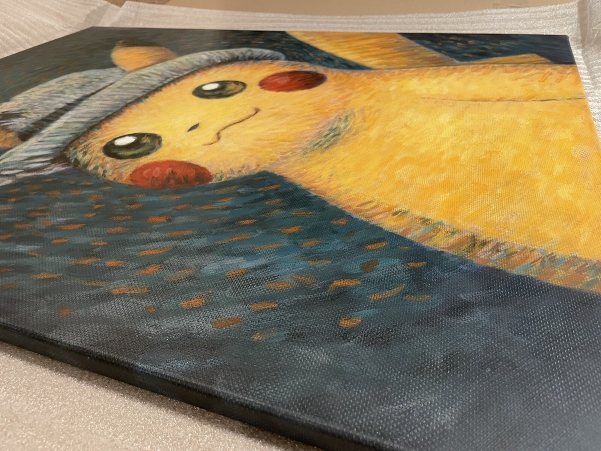 Pokemon Pikachu Van Gogh Museum Amsterdam Giclee on Canvas 95x75