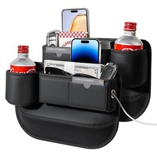 2 PACK Universal Car Seat Gap Filler Organizer with Cup Holder, Lea... Fast Ship