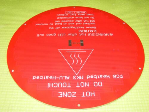 MK3 12V 1.9OHM 220MM DE DIÁMETRO X 3MM DE ESPESOR ALUMINIO CALENTADO CAMA CALIENTE IMPRESORA 3D USA - Imagen 2 de 4