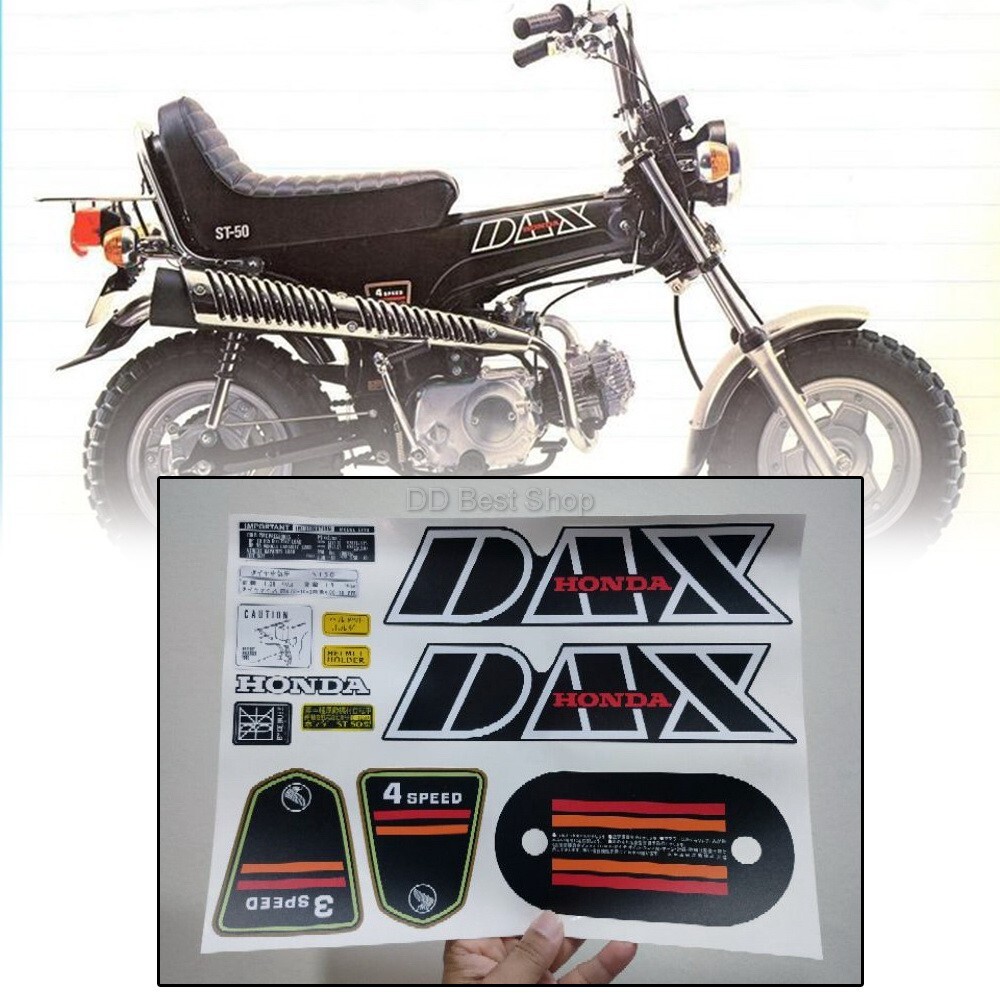 Honda DAX ST50 Sticker Emblem Logo Complete Set L/R Side Fuel Tank