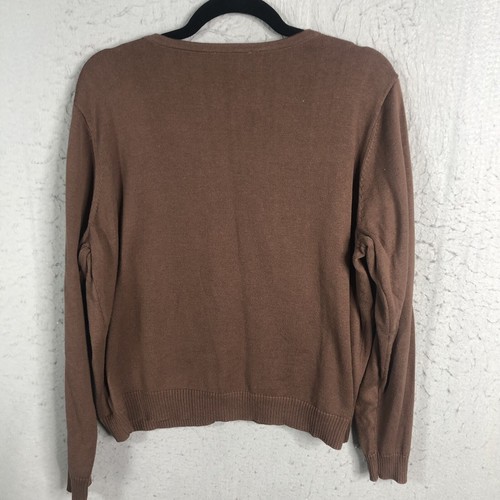 Bob Mackie Cardigan Womens 1X Plus Size Brown Orange Art To Wear Boxy Sweater - Picture 3 of 15