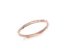 Copper Ring Stackable Hammered Rings Band Size 12 Promise Ring thin 2mm