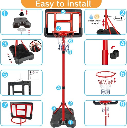 Boys Toy Gifts for 3 4 5 6 7 8 Years Old, Kids Basketball Hoop Black - Picture 4 of 7