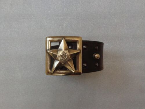 Vtg Soviet Army General's Belt Real Leather Russian Military Buckle Uniform USSR - Picture 19 of 20