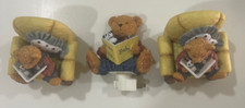 Vintage 3D Teddy Bear Bookends for Nursery Childs Room