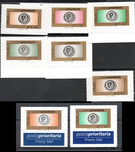 SCONTATISSIMI! Italia 2006-2008 Posta Prioritaria - 8 Val. ** MNH - Ottimi