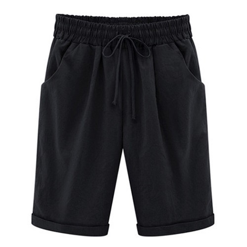 Womens Solid Beach Bermuda Capri Shorts Loose Casual Summer Crop Pants Trousers - Imagen 8 de 22