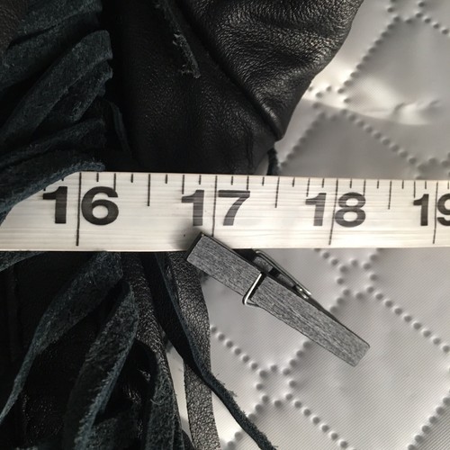 Giacca pelle Harley Davidson frange donna 32 XS nera trapuntata foderata tasca zip - Foto 6 di 21