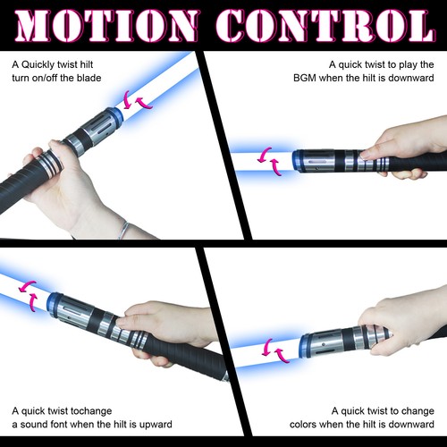Star wars Lightsaber Metal Hilt Dueling 12 Color Montion Control Tubogas Series - Picture 7 of 11