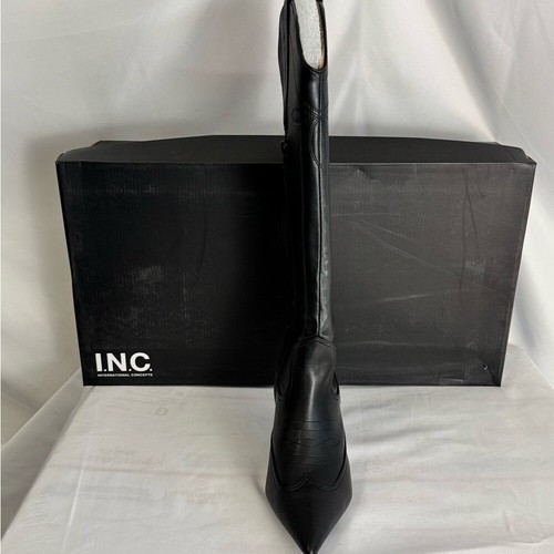 INC International Concepts Black Knee-High Heeled Boots - Picture 5 of 6