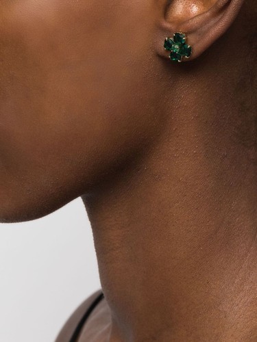 New in Gift Box 100% SWAROVSKI Brand 5666236 Green Clover Motif Idyllia Earrings - Picture 6 of 6