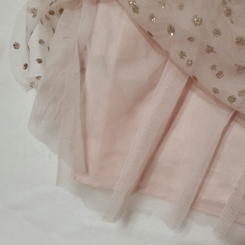 H&M Kids Girl's Trapeze Swing Dress Sz 6-7 Tulle pastel Pink With Rose Gold Dots - Picture 12 of 15