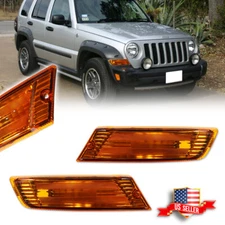 Fender Mounted Amber Marker Signal Corner Parking Lights For 05-07 Jeep Liberty