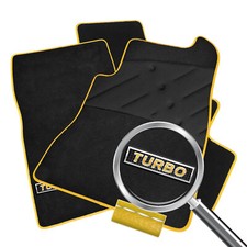 To fit Jaguar XF (1 Piece rear) Car Mats 2013 - 2015 in Black & Turbo Logo