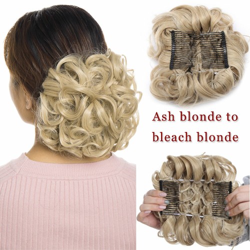 Large Scrunchie Messy Bun Comb Hairpiece THICK Updo Clip In Ponytail Extension H - Picture 13 of 33
