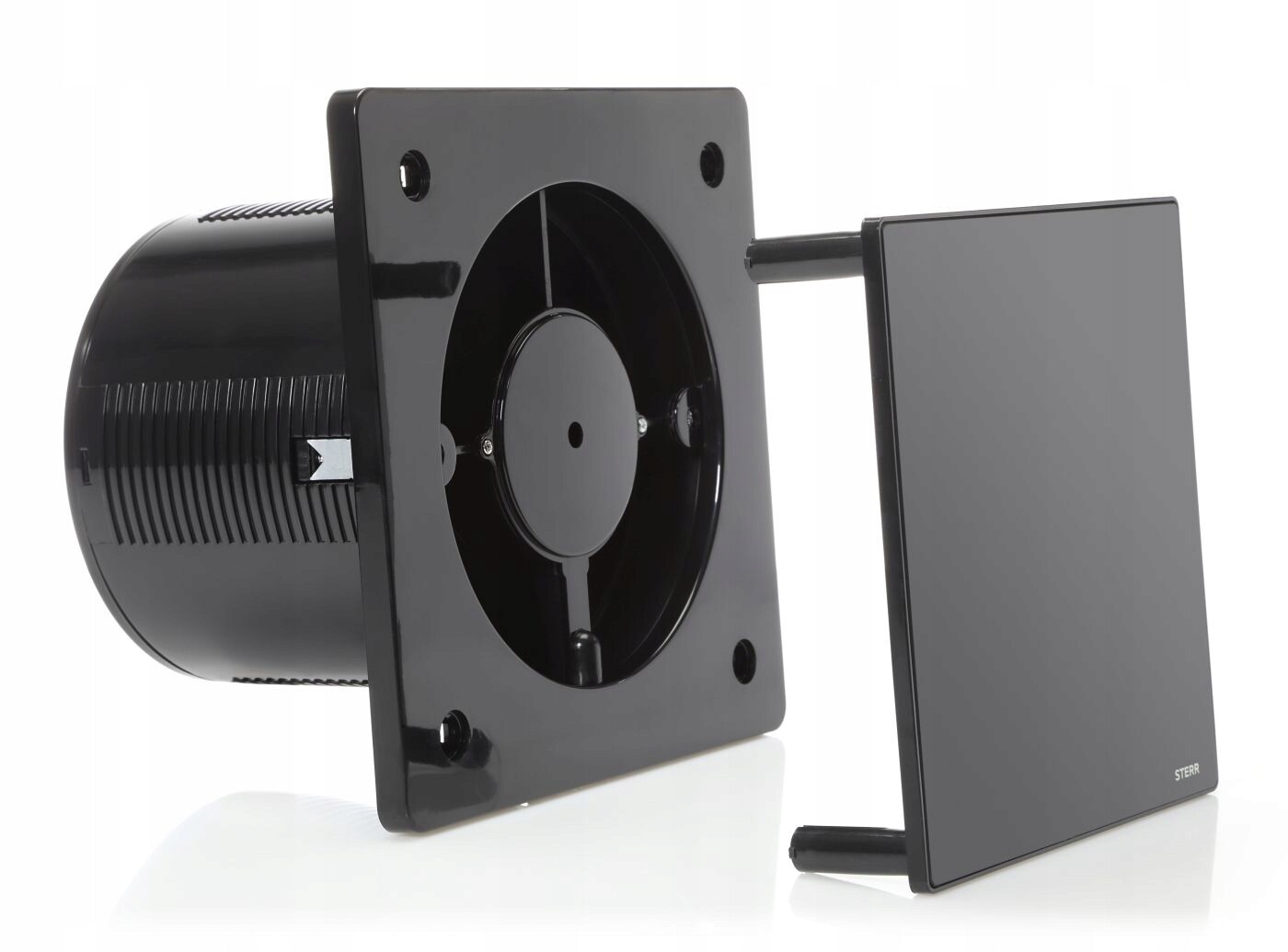 STERR Black Bathroom Extractor Fan with Glass Front 150 mm / 6