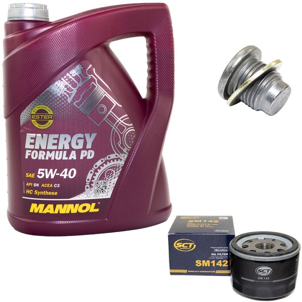 MotoröL ÖLfilter SM142 5W40 5Liter + ÖLablassschraube FüR Dacia Renault Kangoo-image
