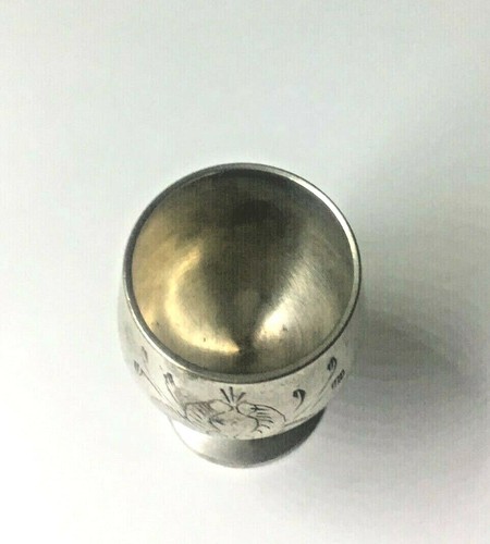 Antique Rare UNIQUE Hand Carved Brass Vintage Small Cup Goblet Flower Decor - Picture 8 of 12