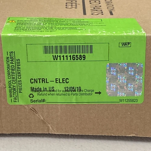 NEW OEM WHIRLPOOL W11116589  CONTROL BOARD ELEC RS20
