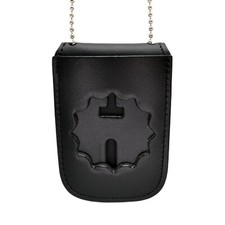NY Police Lieutenant Style Corrections Neck Badge ID Holder Chain Leather