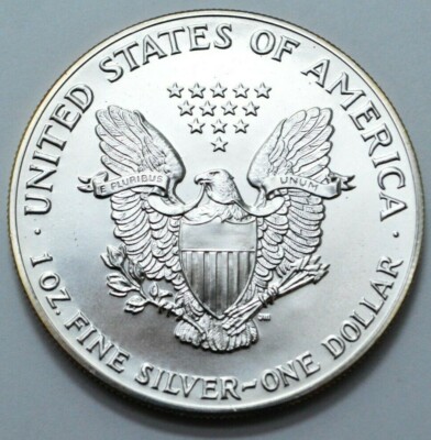 1990 American Silver Eagle $1 Dollar Nat.Toning 1 Oz .999 Fine