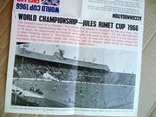 Folleto informativo efímero de la Copa Mundial de Inglaterra 1966 partidos de fútbol excelente - Imagen 3 de 4