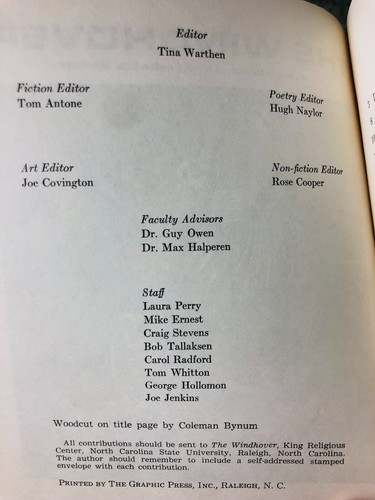 WINDHOVER 1967 Studentenjournal NORTH CAROLINA STATE UNIVERSITY Tom Wolfe SELTEN - Bild 5 von 11