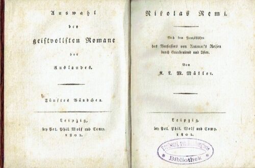Karl Ludwig Methusalem Müller Nikolas Remi roman EA 1802 - Photo 1/3